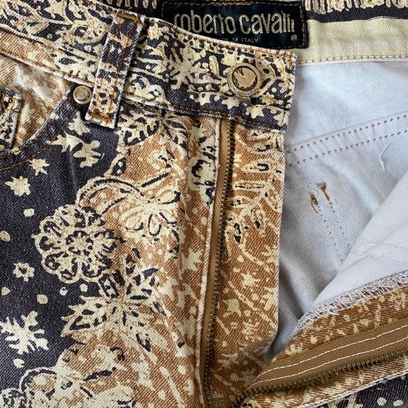 rare Paisley Print 2000s vintage Italian Roberto Cavalli Jeans - Picture 4 of 5
